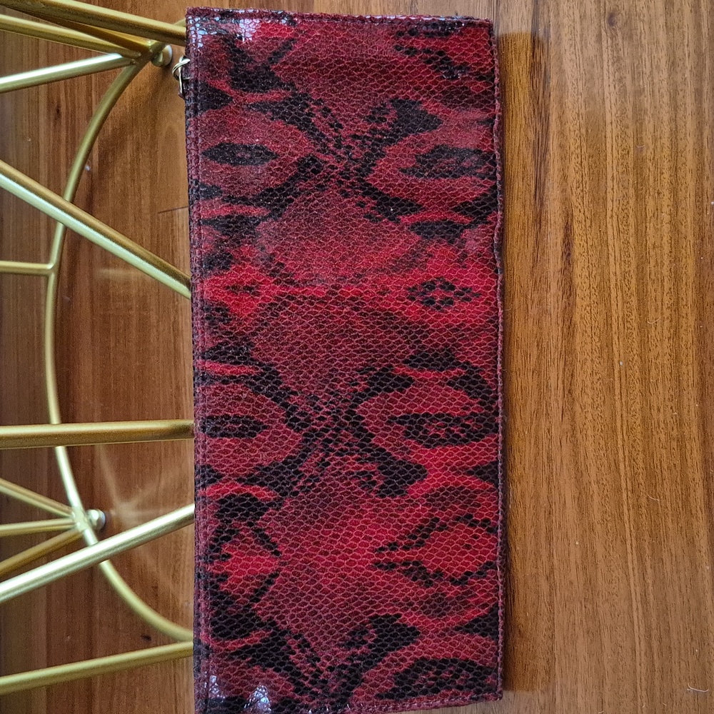Kate Landry Snake Pattern Leather Clutch - Picture 3 of 11